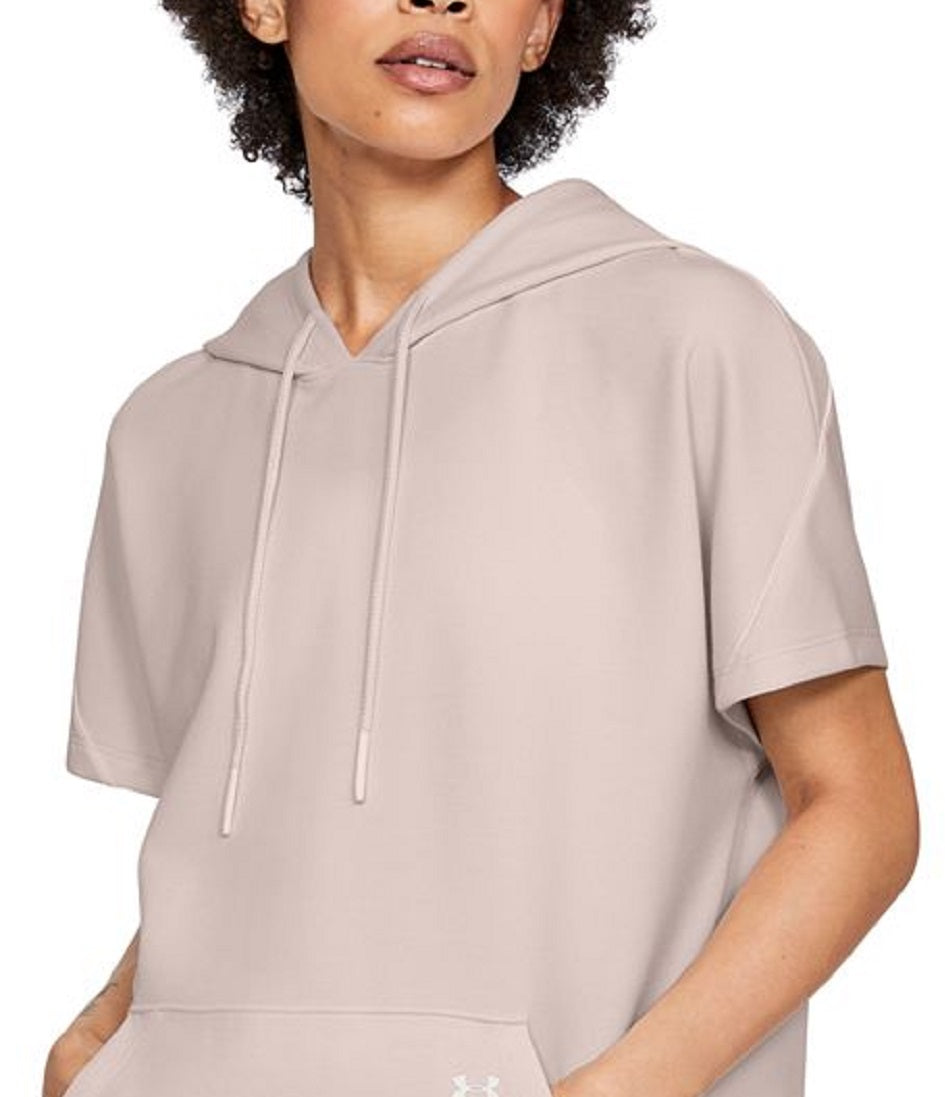 Under Armour Apex Double Knit com capuz feminino - rosa, tamanho grande