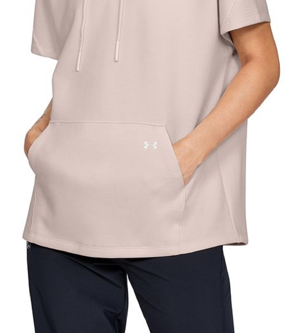 Under Armour Apex Double Knit com capuz feminino - rosa, tamanho grande