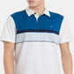 Camisa polo Calvin Klein masculina com listras coloridas e estampadas, branca, tamanho extragrande
