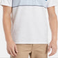 Camisa polo Calvin Klein masculina com listras coloridas e estampadas, branca, tamanho extragrande