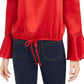Blusa com babados e bainha amarrada BCX Junior, vermelha, tamanho pequeno