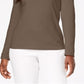 Blusa feminina Karen Scott de algodão com decote redondo, marrom, tamanho pequeno e pequeno