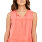 Blusa camponesa sem mangas de algodão estilo &amp; co feminina laranja tamanho grande