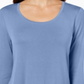 Blusa com decote redondo da coleção JM em azul regular e pequeno, tamanho XS
