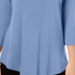 Blusa com decote redondo da coleção JM em azul regular e pequeno, tamanho XS