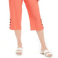 Calça Capri Crinkle Feminina JM Collection Laranja Tamanho XX-G