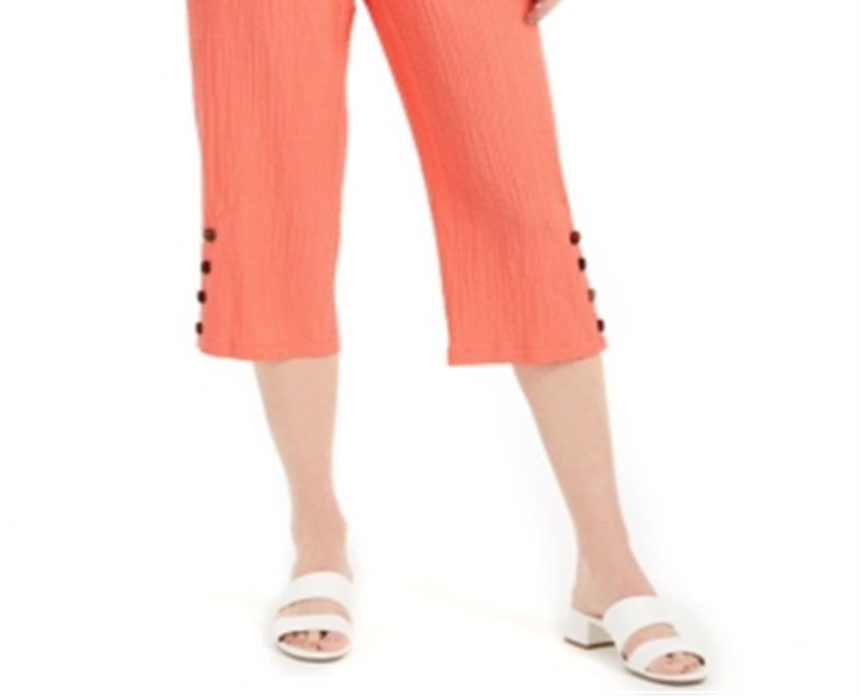 Calça Capri Crinkle Feminina JM Collection Laranja Tamanho XX-G
