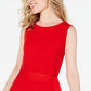 Vestido feminino Charter Club com amarração na cintura e midi, tamanho grande, vermelho