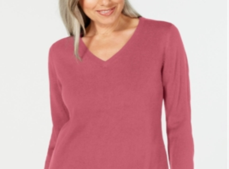 Karen Scott Suéter Feminino Gola V Rosa Tamanho Médio