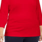 Blusa feminina Karen Scott de algodão com acabamento em botões, vermelha, tamanho X-G