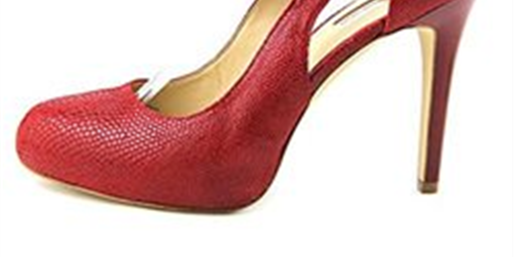 INC International Concepts Lucey Feminino Salto Plataforma Aberto em Couro Vermelho Tamanho 7,5