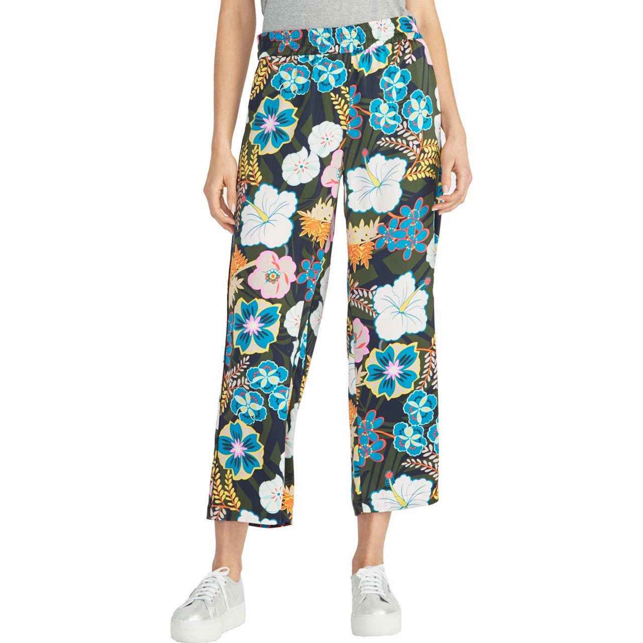 Calça casual feminina Rachel Rachel Roy Daria Silk, azul, tamanho grande