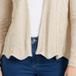 Cardigan Charter Club com abertura frontal marrom, tamanho GG