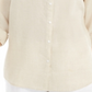 Camisa de linho feminina Charter Club bege tamanho P