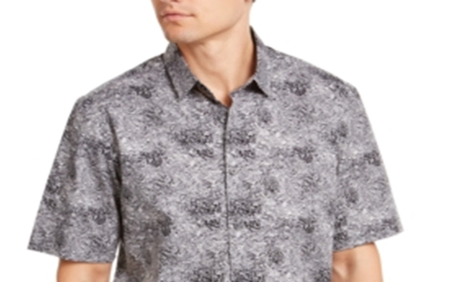Camisa estampada masculina Alfani cinza tamanho XX-G