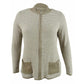 Karen Scott Cardigan Feminino Petite Texturizado com Zíper Frontal Pl Castanho Combinado Tamanho Petite Grande