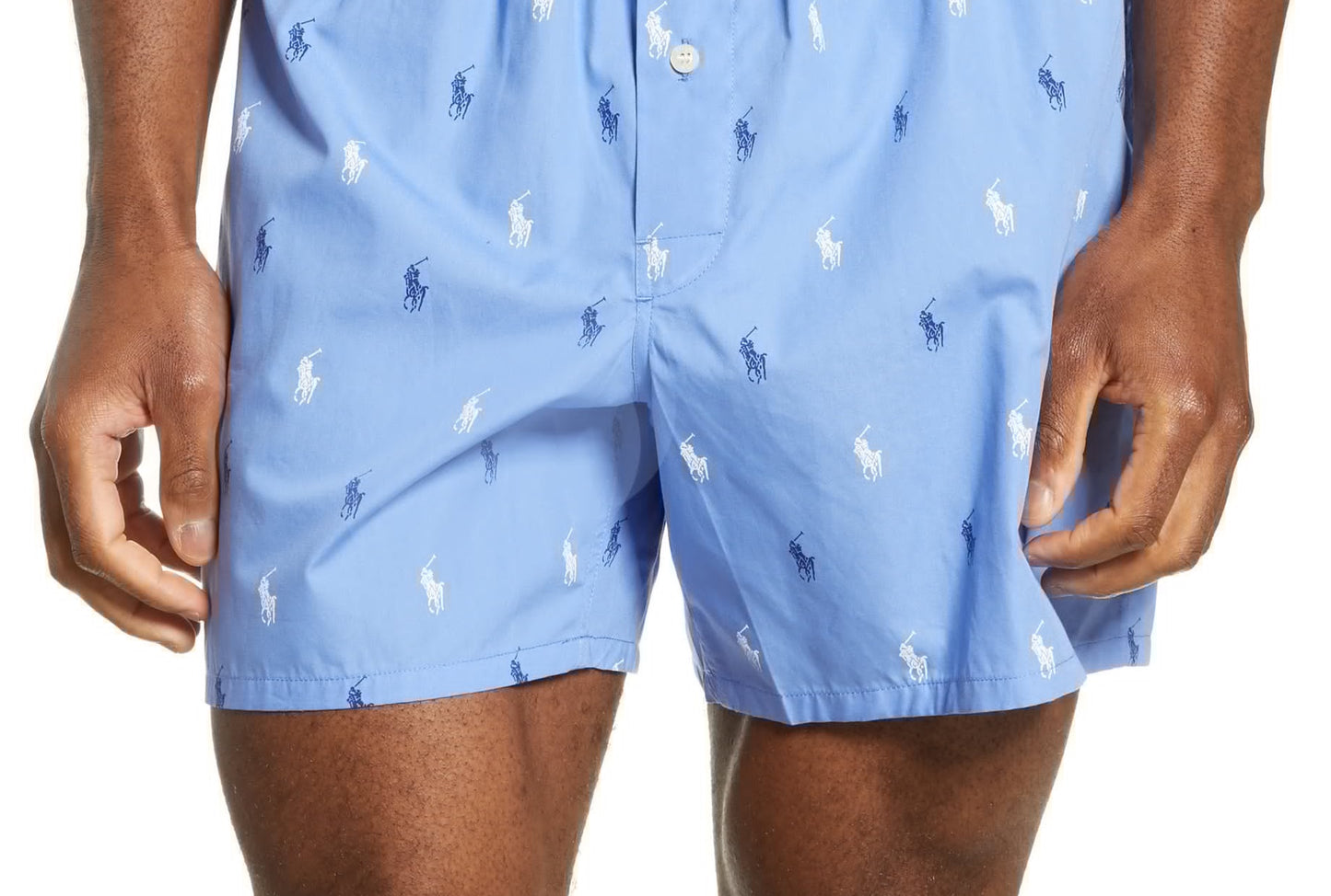 Boxers de algodão masculinos Polo Ralph Lauren, tamanho grande, azul