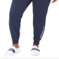 Calça de moletom feminina Tommy Hilfiger Sport Plus Logo Azul Tamanho 0X