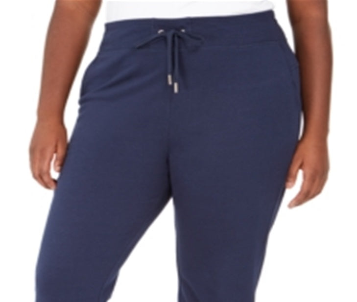 Calça de moletom feminina Tommy Hilfiger Sport Plus Logo Azul Tamanho 0X