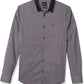 Camisa masculina de manga comprida com botões A|X Armani Exchange Dobby Lanes cinza tamanho grande