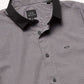 Camisa masculina de manga comprida com botões A|X Armani Exchange Dobby Lanes cinza tamanho grande