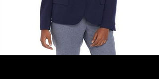 Anne Klein Blazer Feminino de Um Botão para Trabalho Azul Tamanho 12