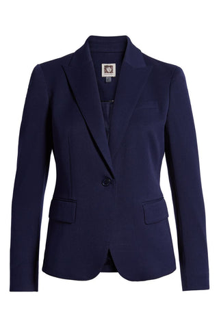 Anne Klein Blazer Feminino de Um Botão para Trabalho Azul Tamanho 12