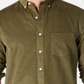 Camisa Masculina Club Room Veludo Cotelê Nova Verde Oliva Tamanho G