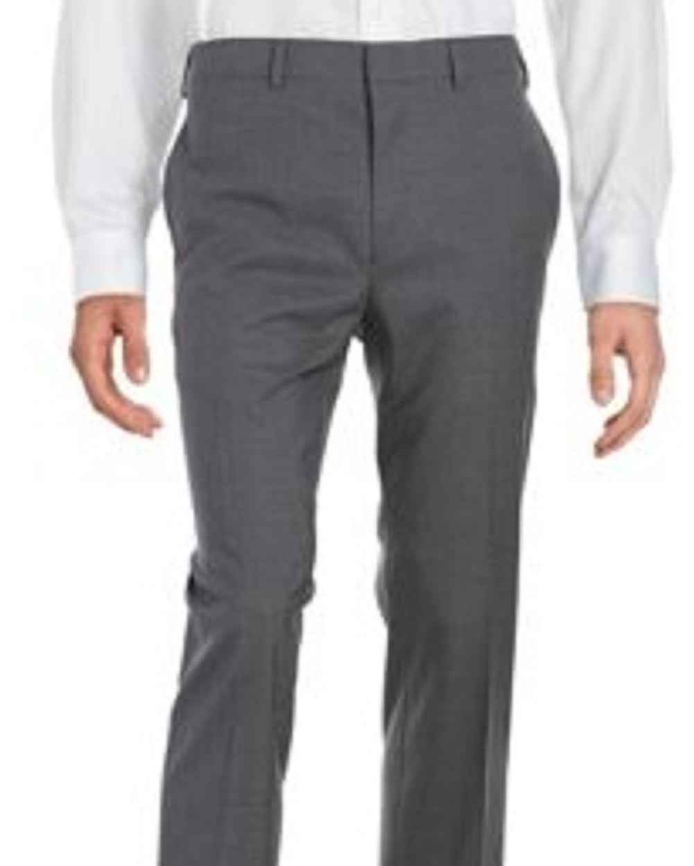 Calça de lã Ralph Lauren masculina de perna reta, cinza, tamanho 34x30