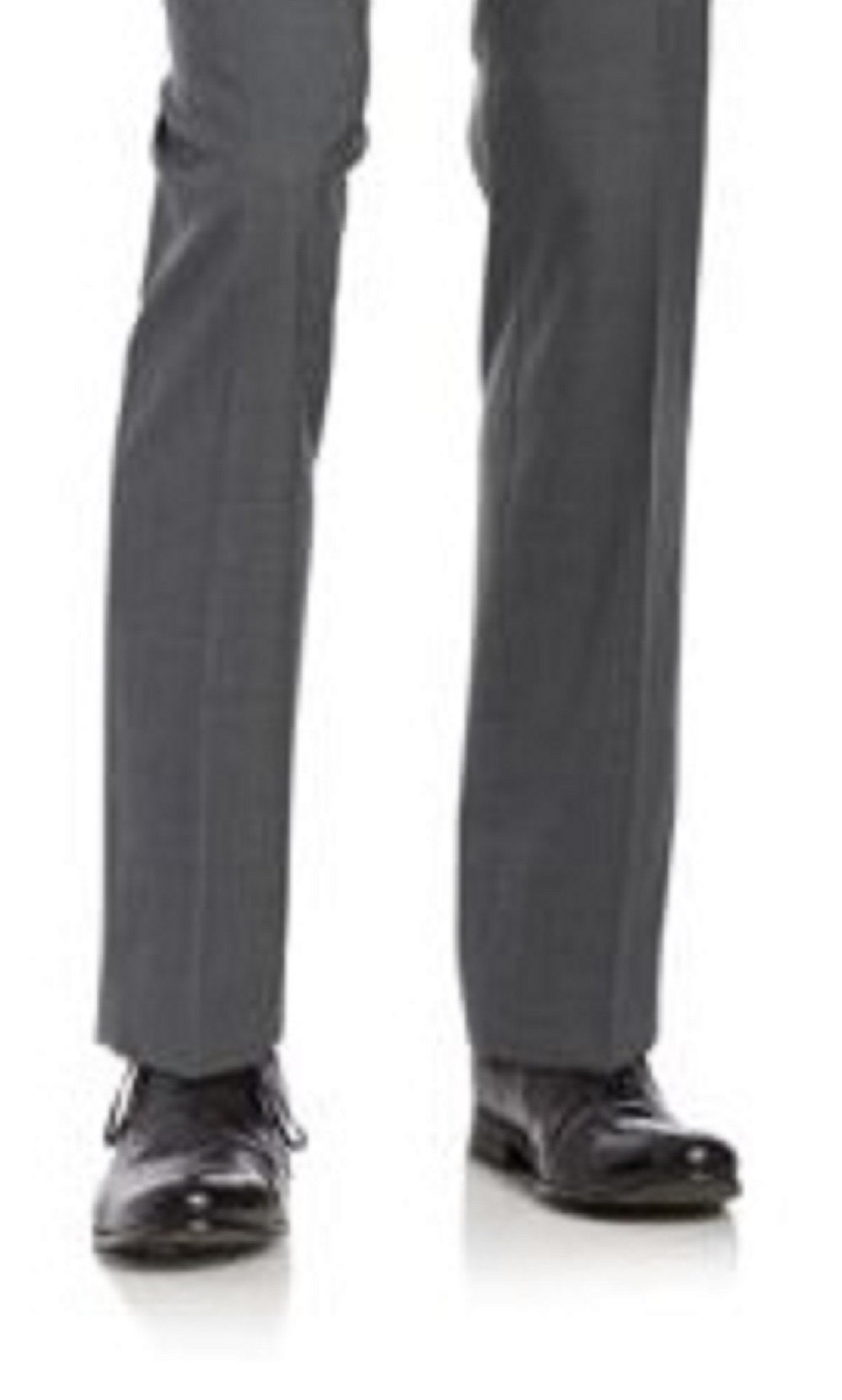 Calça de lã Ralph Lauren masculina de perna reta, cinza, tamanho 34x30