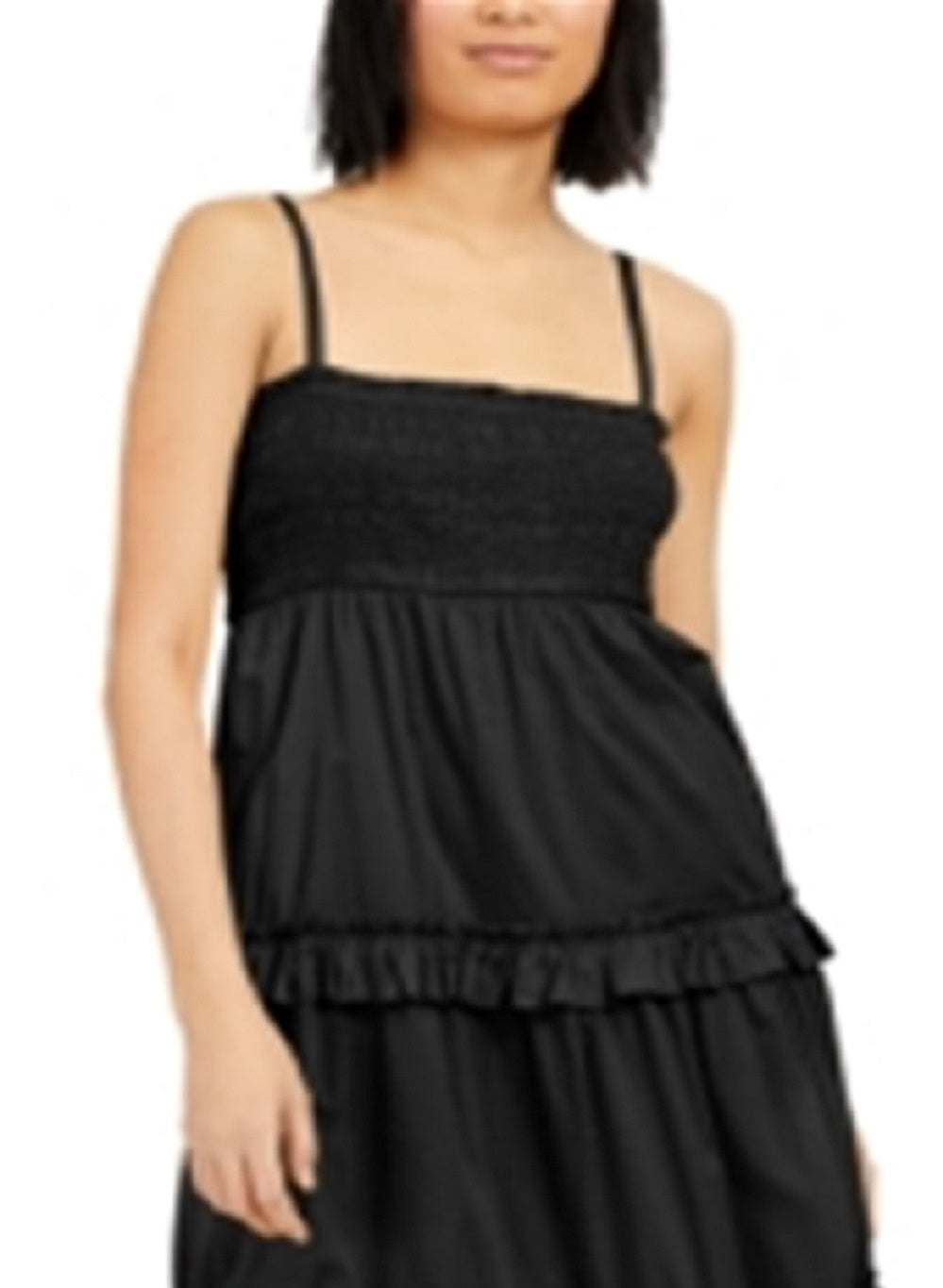 Vestido longo feminino com babados e camadas da INC International Concepts, preto, tamanho XXG
