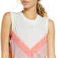 Camiseta regata feminina Chevron Tie Dye Ombre Love da Free People, azul, tamanho médio