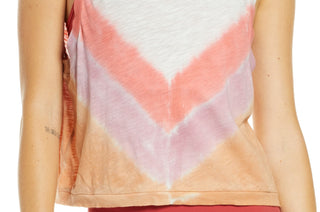 Camiseta regata feminina Chevron Tie Dye Ombre Love da Free People, azul, tamanho médio