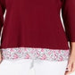 Blusa feminina Karen Scott com acabamento estampado, vermelha, tamanho pequeno