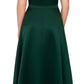 Vestido feminino Xscape de cetim com zíper e ombros de fora, comprimento total, corte formal, verde, tamanho 16W