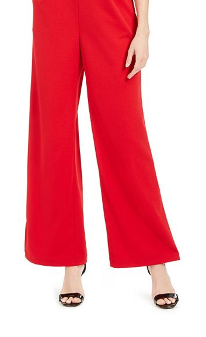 Macacão Calvin Klein Feminino Sem Mangas Decote Quadrado Perna Larga Vermelho Tamanho 10
