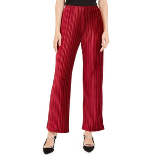 Calça feminina Alfani Petite Knit Wide Leg Malbec Vermelha Tamanho Petite S