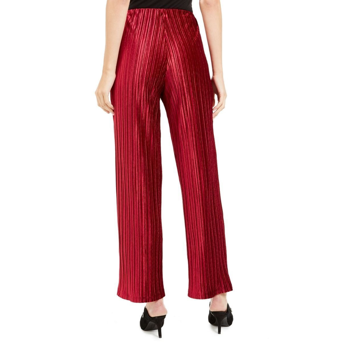 Calça feminina Alfani Petite Knit Wide Leg Malbec Vermelha Tamanho Petite S