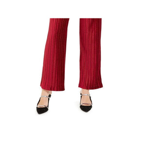 Calça feminina Alfani Petite Knit Wide Leg Malbec Vermelha Tamanho Petite S