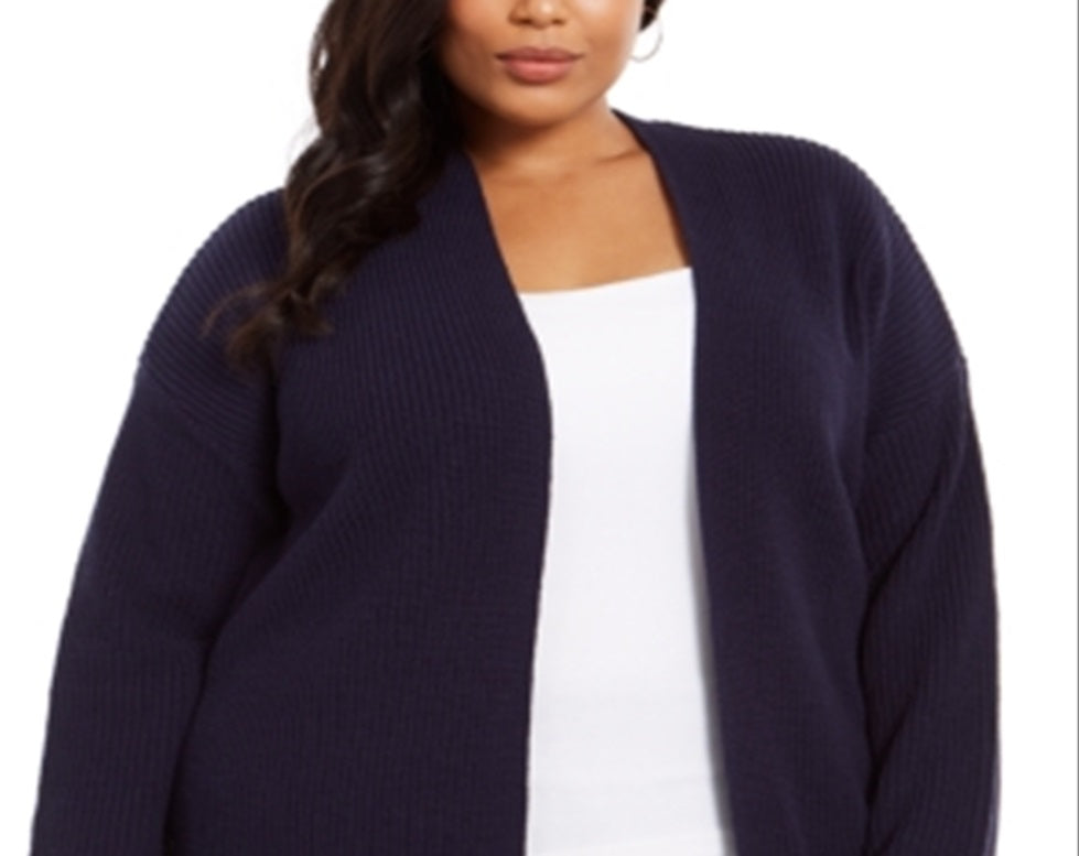 Cardigan feminino com acabamento em botões, azul, tamanho 3X, da Style &amp; Co