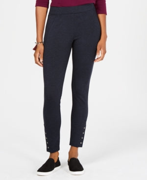 Leggings femininas de malha ponte com bainha ajustável Style &amp; Co, pretas, tamanho grande