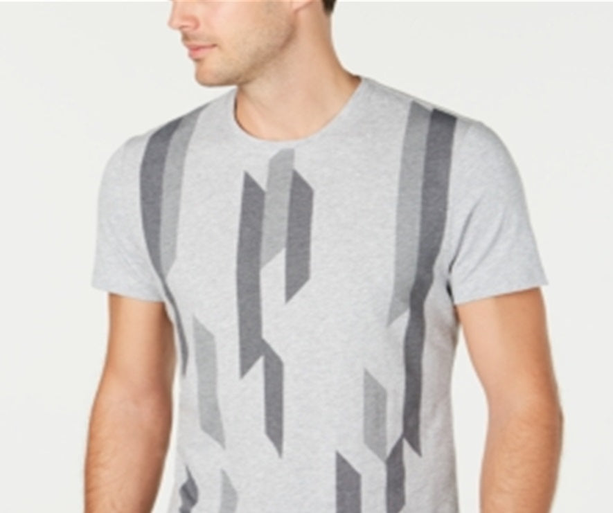 Camiseta masculina Alfani estampada manga curta cinza tamanho XX-G