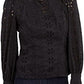 Blusa feminina de algodão com ilhós INC International Concepts, preta, tamanho G