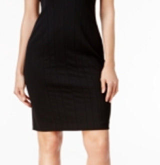 Vestido Calvin Klein Feminino com Decote Dividido Preto Tamanho 4 Petite