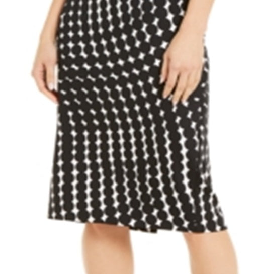Saia lápis estampada Alfani feminina, preta, tamanho XX-G