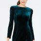 Vestido tubinho de veludo feminino Vince Camuto com mangas bufantes, verde, tamanho 12