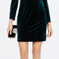 Vestido tubinho de veludo feminino Vince Camuto com mangas bufantes, verde, tamanho 12