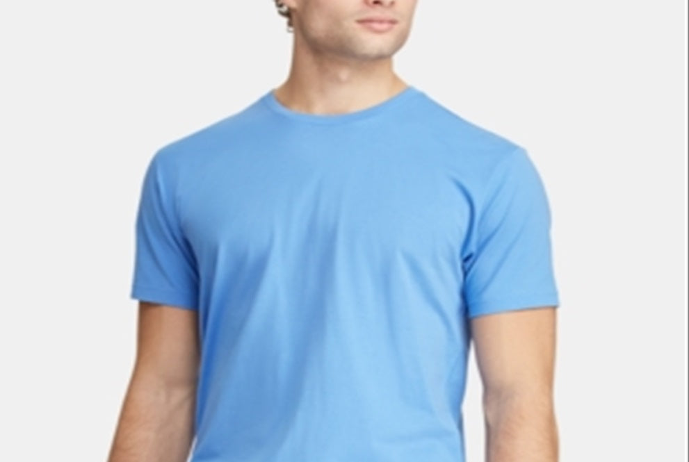 Camiseta Ralph Lauren Masculina de Algodão Enzimático com Gola Redonda Azul Tamanho Grande