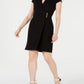 Vestido Calvin Klein Feminino Manga Curta Gola V Acima do Joelho Bainha para Usar no Trabalho Preto Tamanho 12 Petite