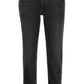 Calça jeans feminina Ralph Lauren com bolsos frontais e botões, preta, tamanho 12